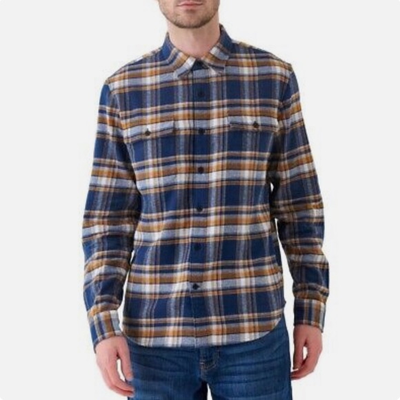 Lucky Brand Other - Lucky Brand Men's Shirt XXL Classic Fit Long Sleeve Flannel Shirt Navy Blue
